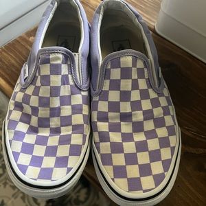 Light purple and white checkered vans! Looks new. Size womens 8!